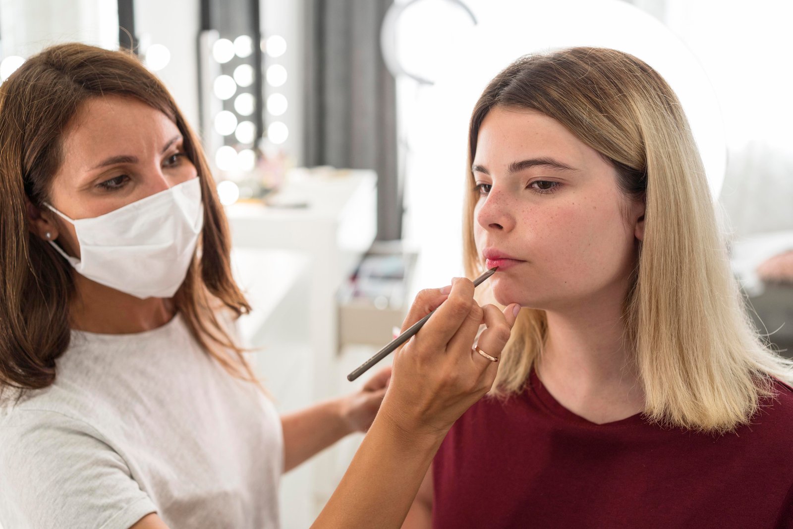 Lip blushing treatment for naturally tinted and defined lips
